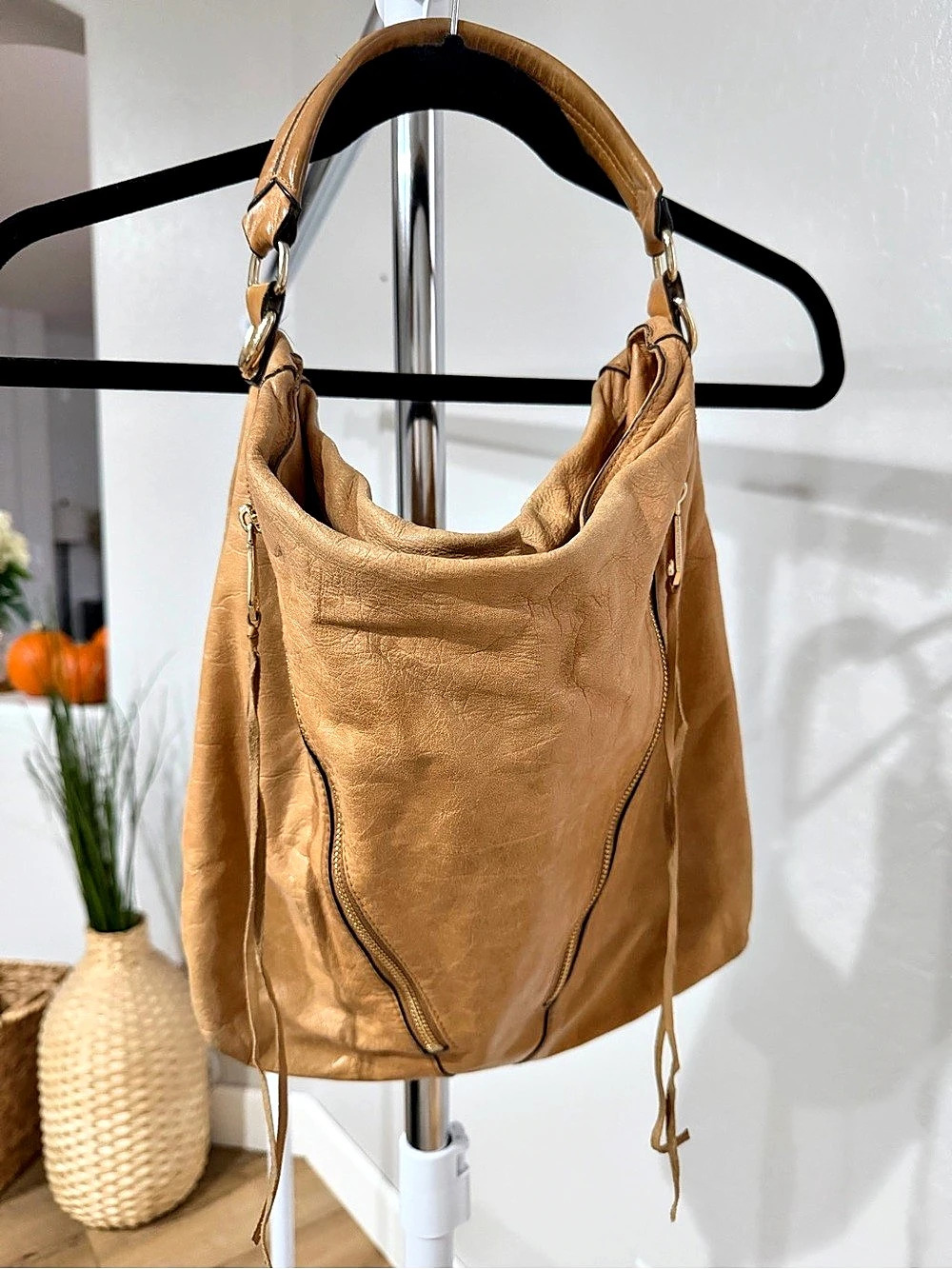 Rebecca Minkoff M.A.B. Leather Hobo Bag in Brown